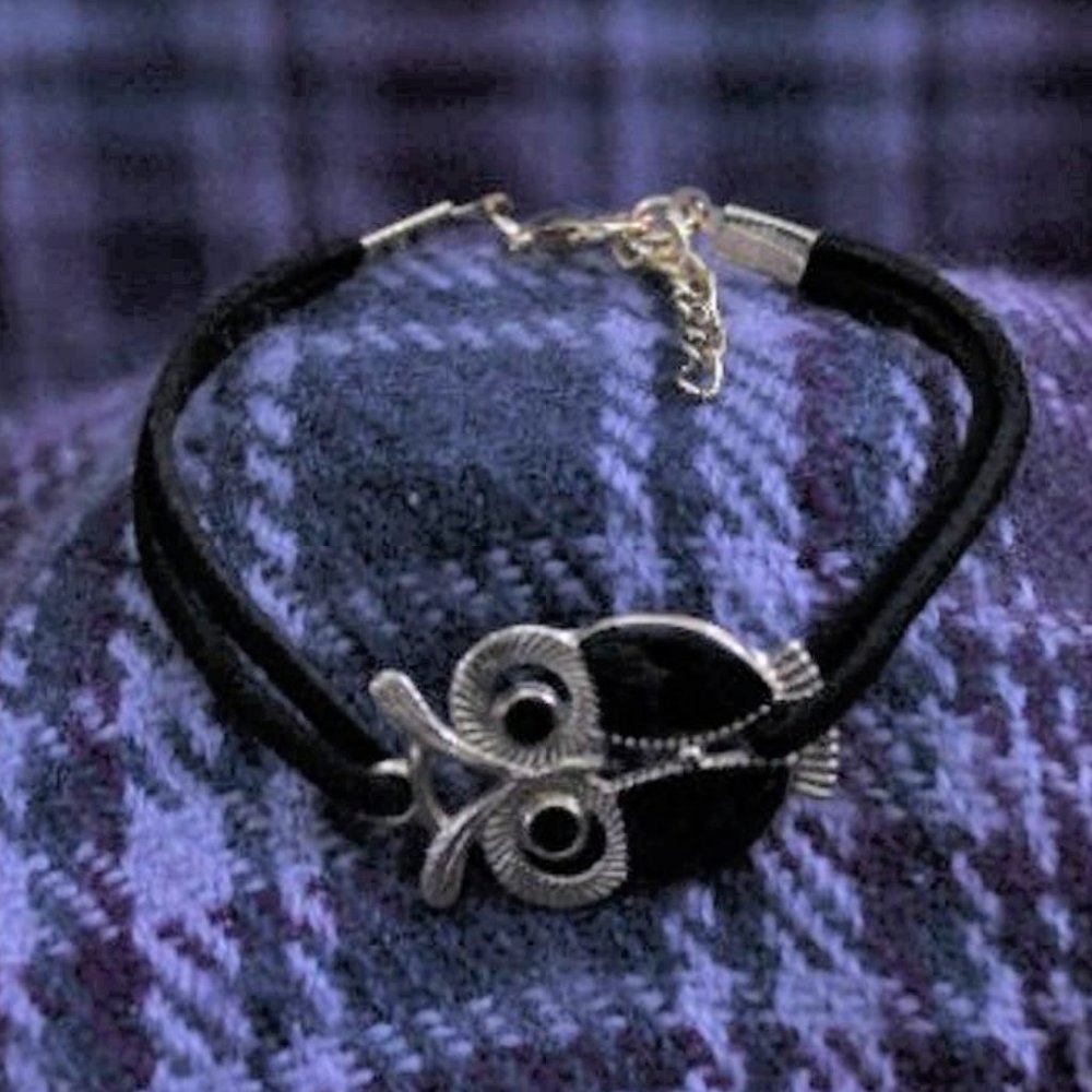 NWT Black Owl Enamel Bracelet